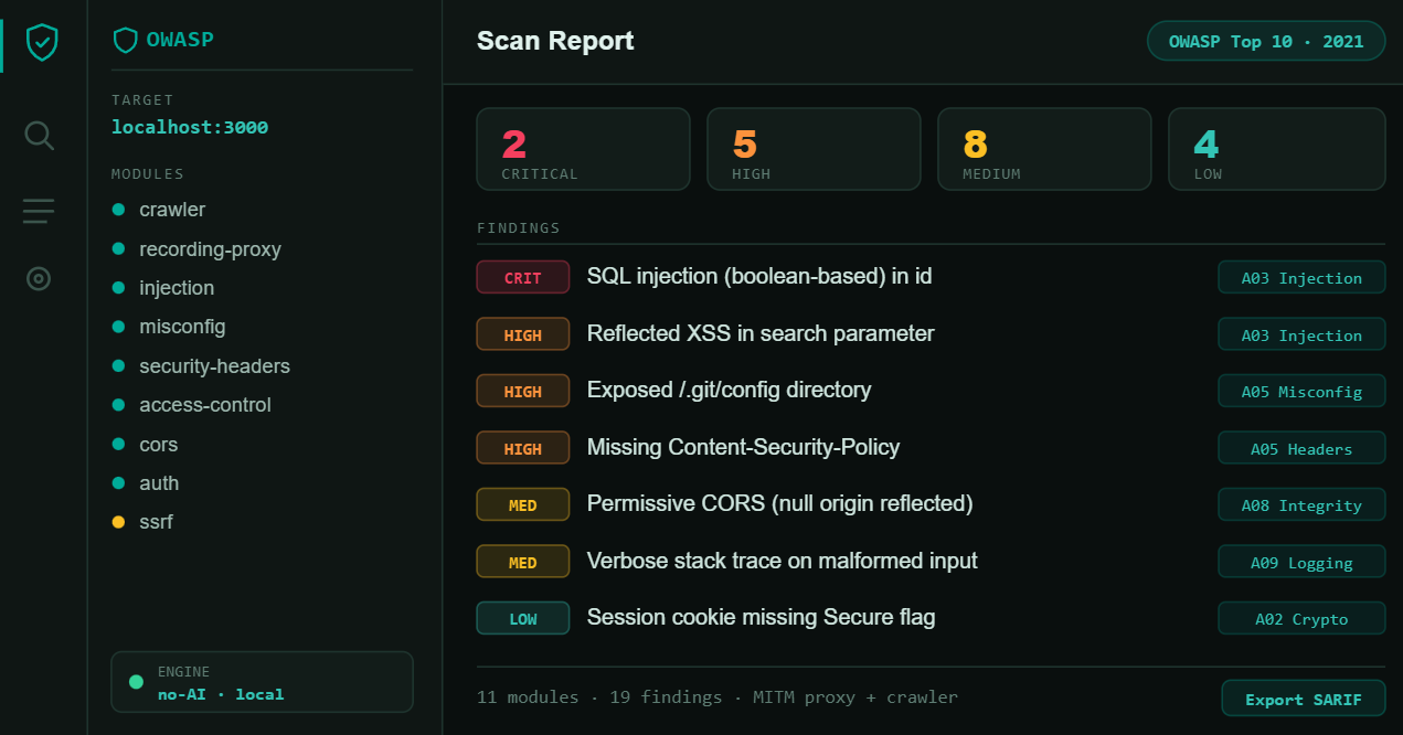 Local code scanner